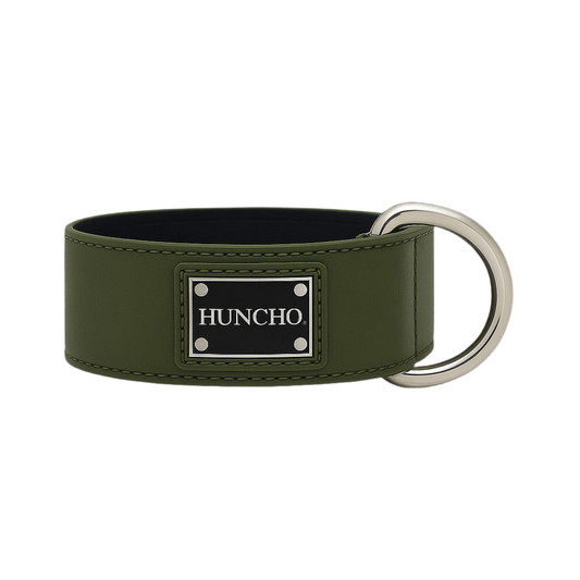 Khaki Clip Leather Collar