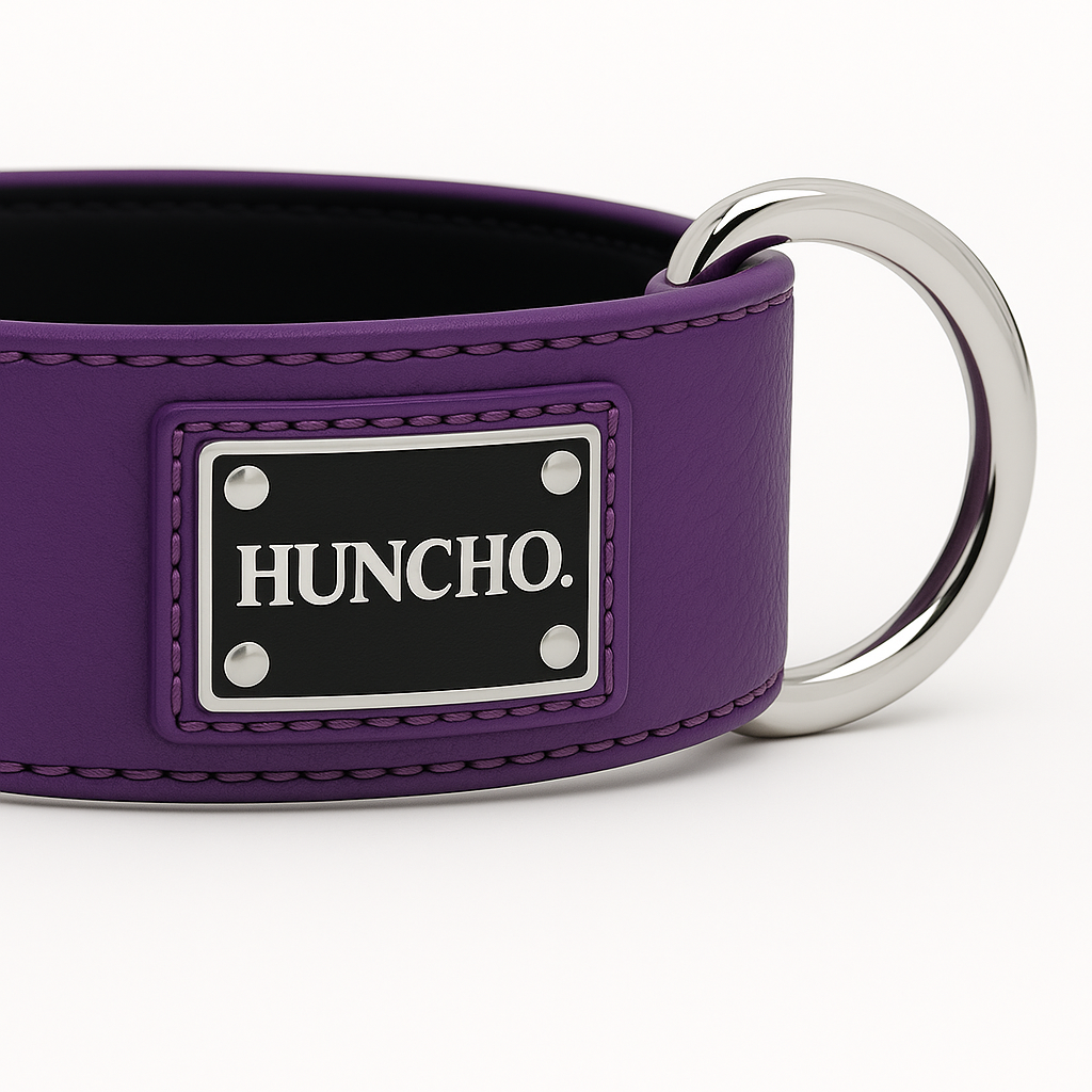 Purple Clip Leather Collar