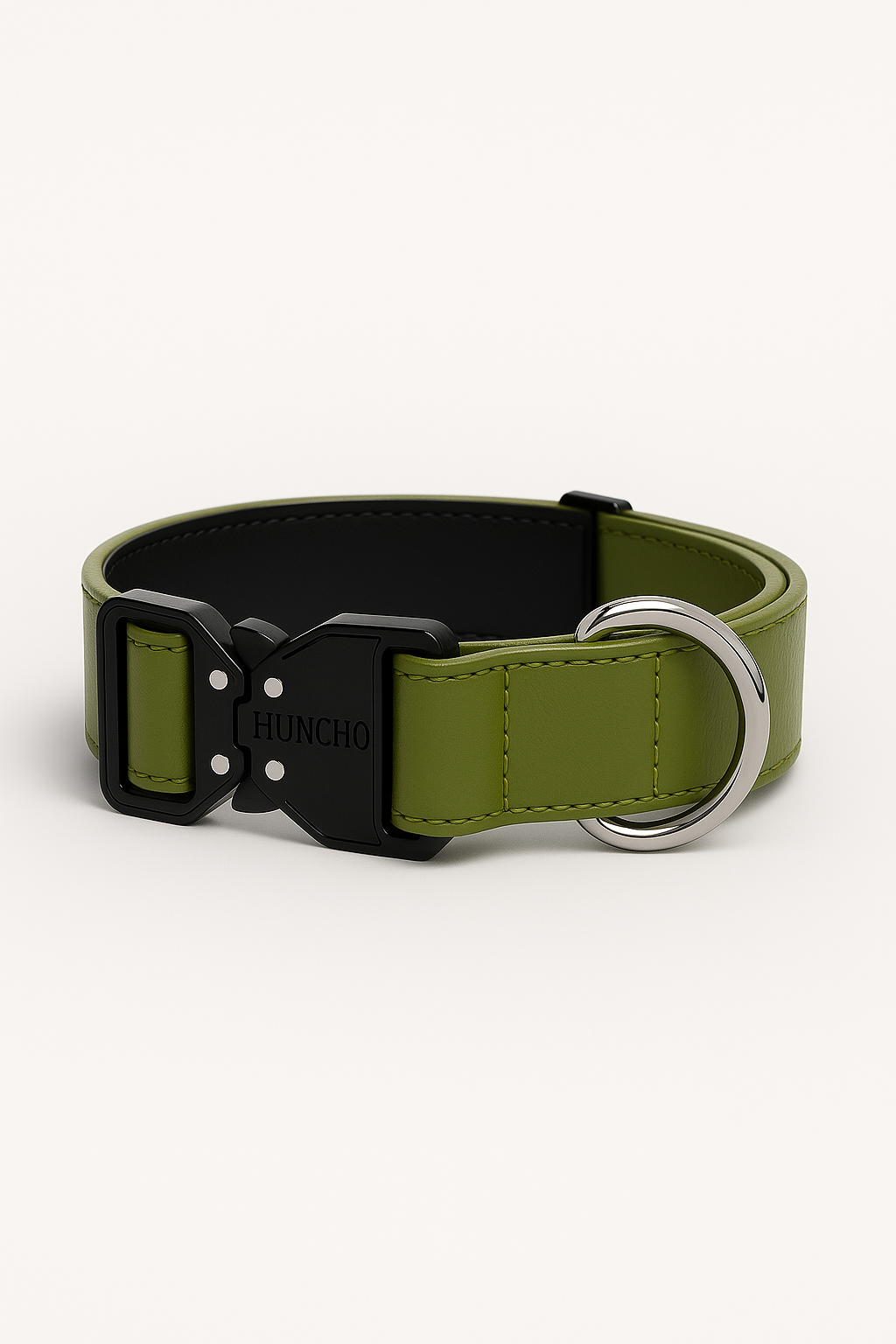 Khaki Clip Leather Collar