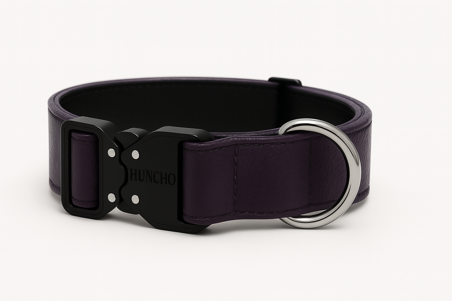 Purple Clip Leather Collar