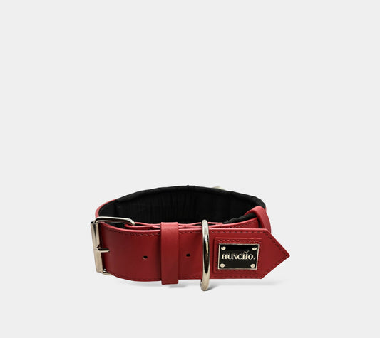 Ruby Red Leather Collar